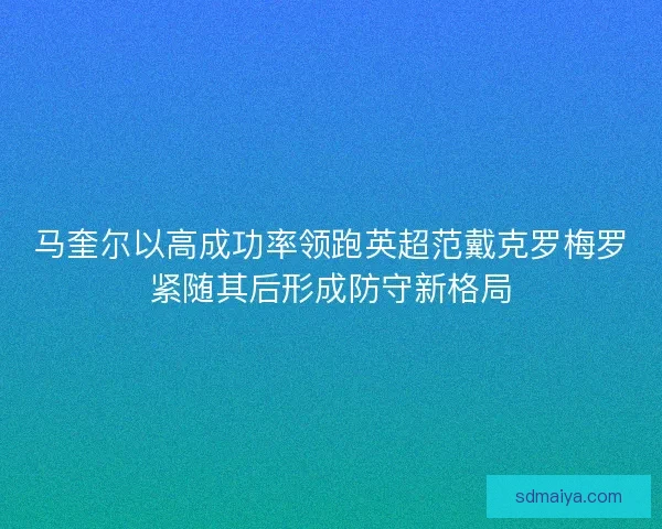 马奎尔以高成功率领跑英超范戴克罗梅罗紧随其后形成防守新格局 马奎尔以高成功率领跑英超范戴克罗梅罗紧随其后形成防守新格局