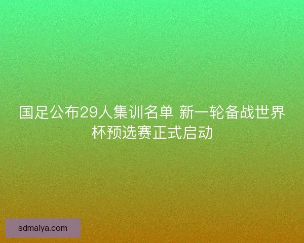 国足公布29人集训名单 新一轮备战世界杯预选赛正式启动 国足公布29人集训名单 新一轮备战世界杯预选赛正式启动